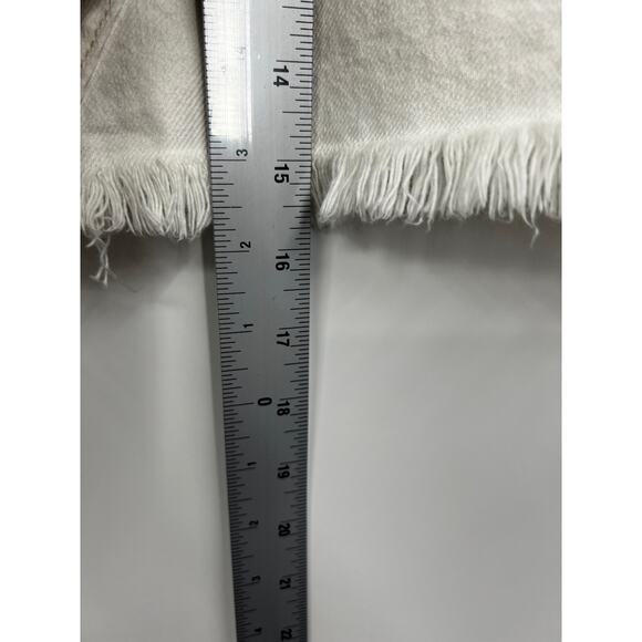We The Free Free People Side Car White Denim Raw Hem Mini Skirt Size 26 - Picture 11 of 11